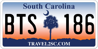 SC license plate BTS186