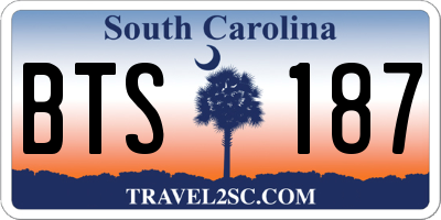 SC license plate BTS187