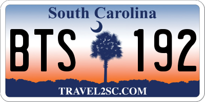 SC license plate BTS192