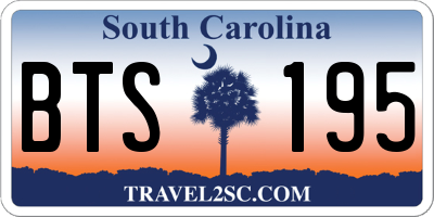 SC license plate BTS195