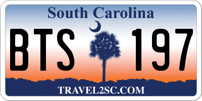 SC license plate BTS197