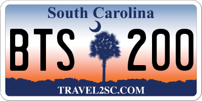 SC license plate BTS200