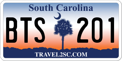 SC license plate BTS201
