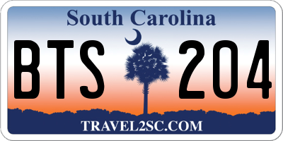SC license plate BTS204