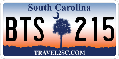 SC license plate BTS215