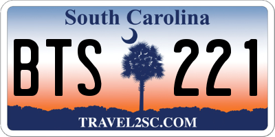 SC license plate BTS221