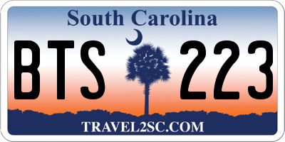 SC license plate BTS223