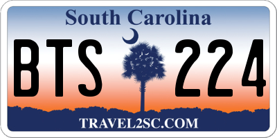 SC license plate BTS224