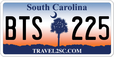 SC license plate BTS225