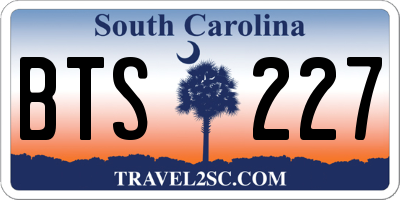 SC license plate BTS227
