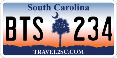 SC license plate BTS234