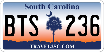 SC license plate BTS236