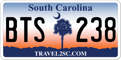 SC license plate BTS238