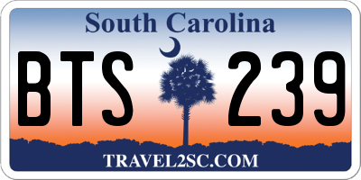 SC license plate BTS239