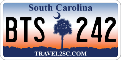 SC license plate BTS242