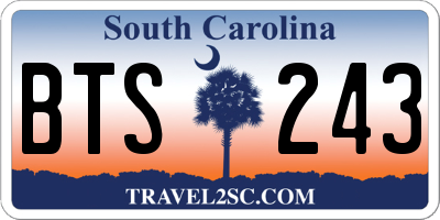 SC license plate BTS243