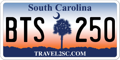 SC license plate BTS250