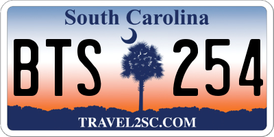 SC license plate BTS254