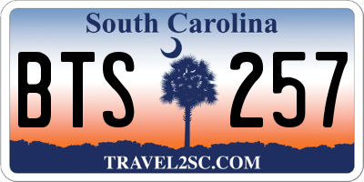 SC license plate BTS257
