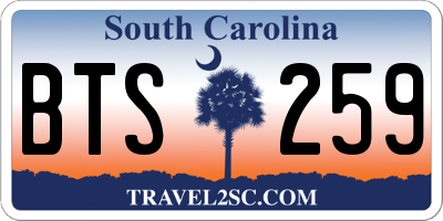 SC license plate BTS259