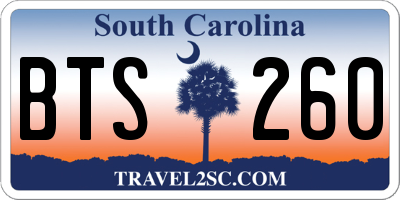 SC license plate BTS260