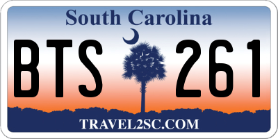 SC license plate BTS261