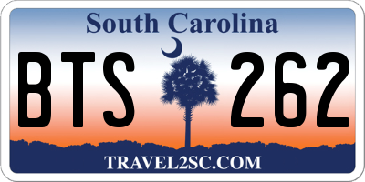 SC license plate BTS262