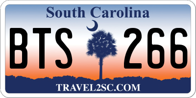 SC license plate BTS266