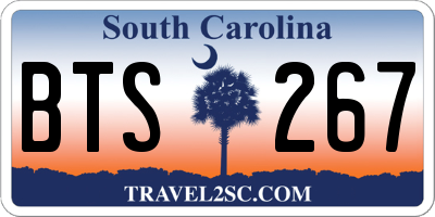 SC license plate BTS267