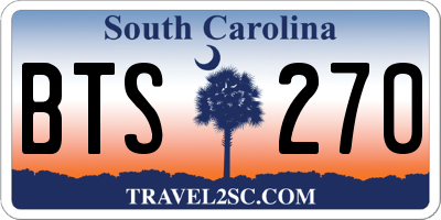 SC license plate BTS270