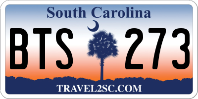 SC license plate BTS273