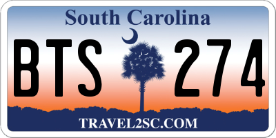 SC license plate BTS274