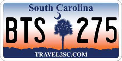 SC license plate BTS275