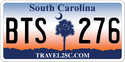 SC license plate BTS276