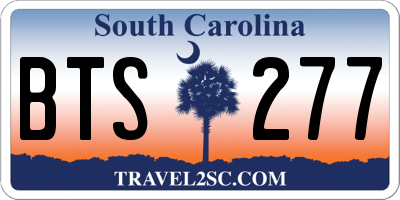 SC license plate BTS277