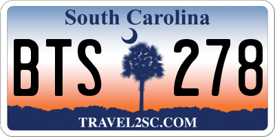 SC license plate BTS278