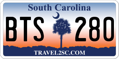 SC license plate BTS280