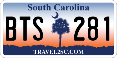 SC license plate BTS281