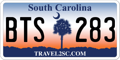 SC license plate BTS283