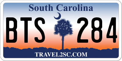 SC license plate BTS284