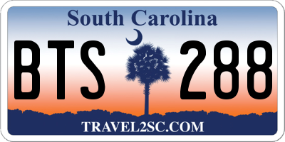 SC license plate BTS288
