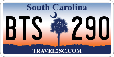 SC license plate BTS290