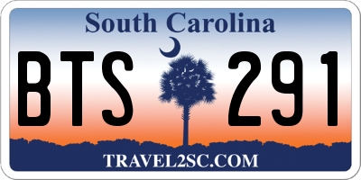SC license plate BTS291