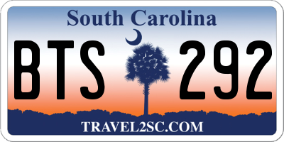 SC license plate BTS292