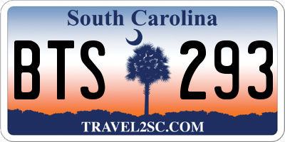SC license plate BTS293