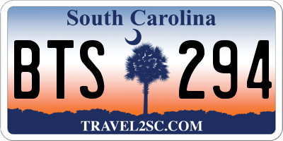 SC license plate BTS294