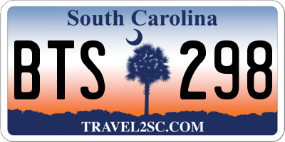 SC license plate BTS298