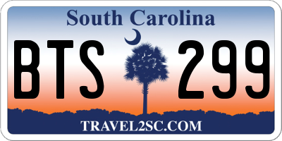 SC license plate BTS299
