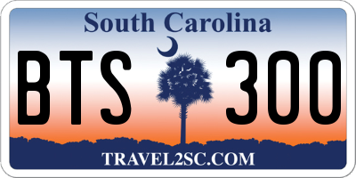 SC license plate BTS300
