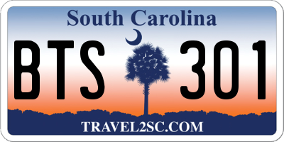 SC license plate BTS301